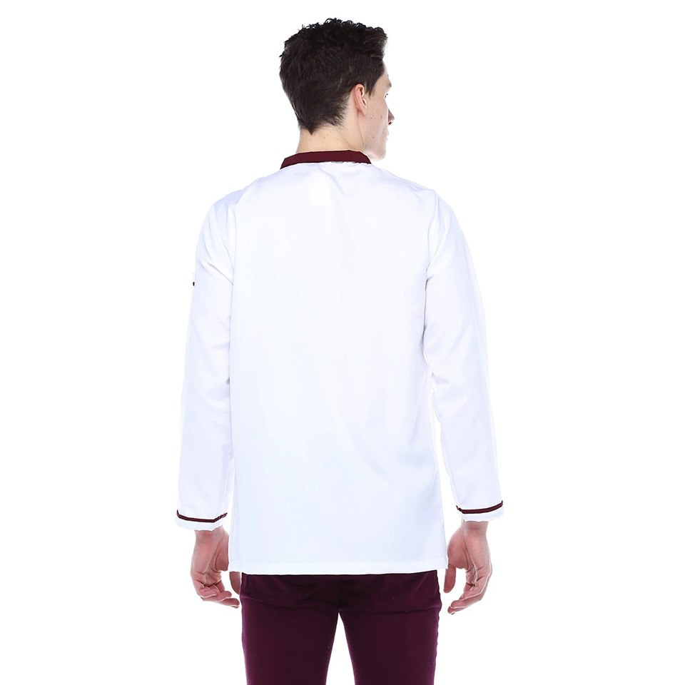 Beyaz Kırmızı Aşçı Ceketi,Aşçı İş Elbisesi