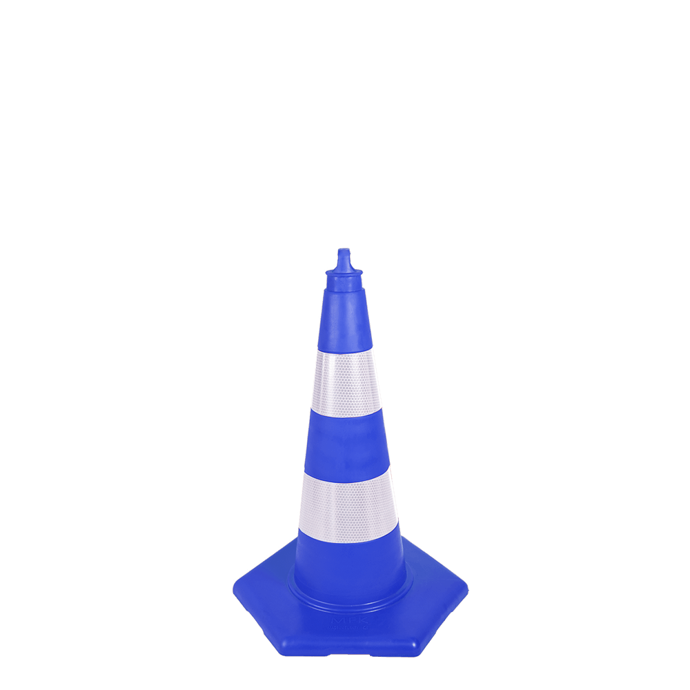 52 cm Eko Trafik Konisi Mavi – Plastik Trafik Güvenlik Konisi